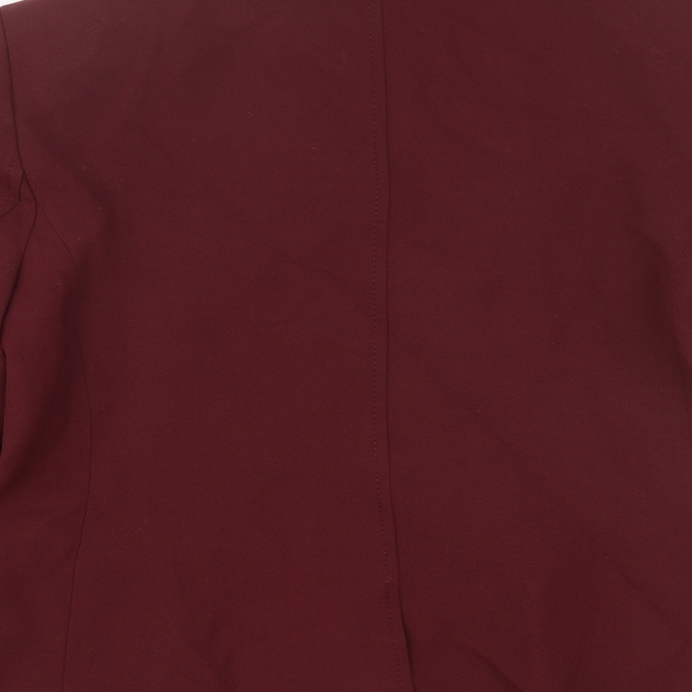 Zara Womens Red Polyacrylate Fibre Jacket Blazer Size XL