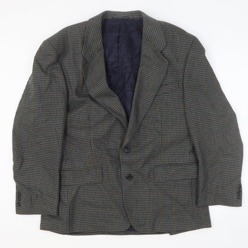 Preworn Mens Multicoloured Geometric Polyester Jacket Blazer Size 42 Regular
