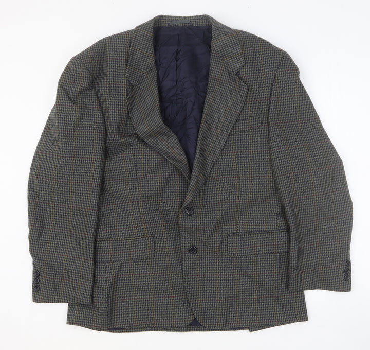 Preworn Mens Multicoloured Geometric Polyester Jacket Blazer Size 42 Regular