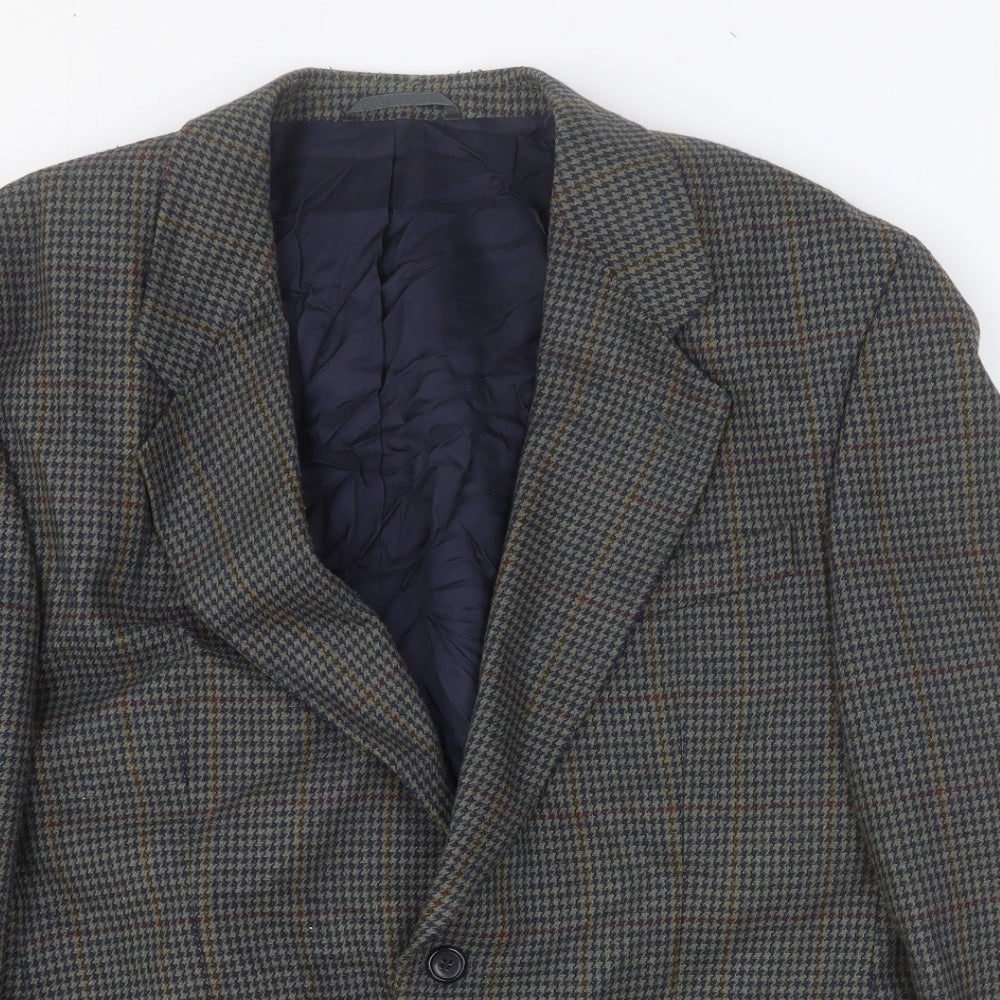 Preworn Mens Multicoloured Geometric Polyester Jacket Blazer Size 42 Regular