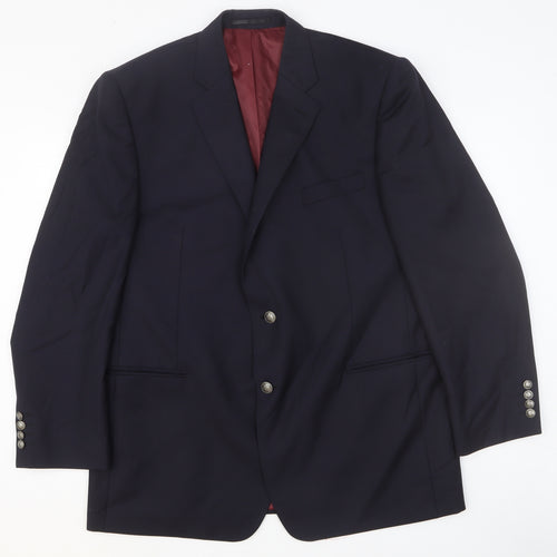Berwin & Berwin Mens Black Wool Jacket Suit Jacket Size 46 Regular