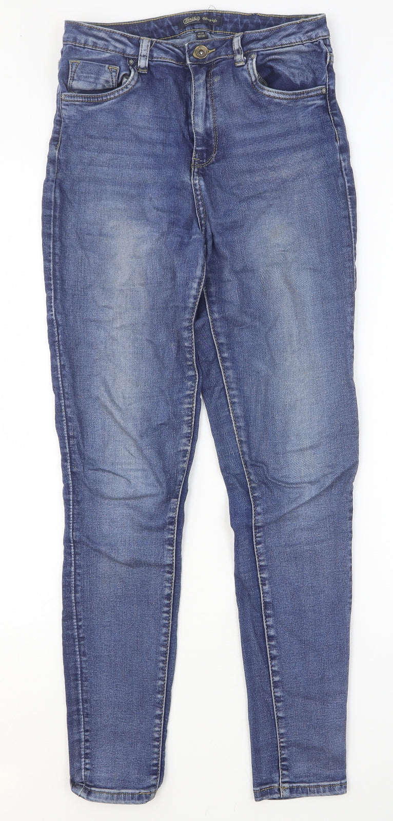 Toxik3 Womens Blue Cotton Skinny Jeans Size M Regular Button