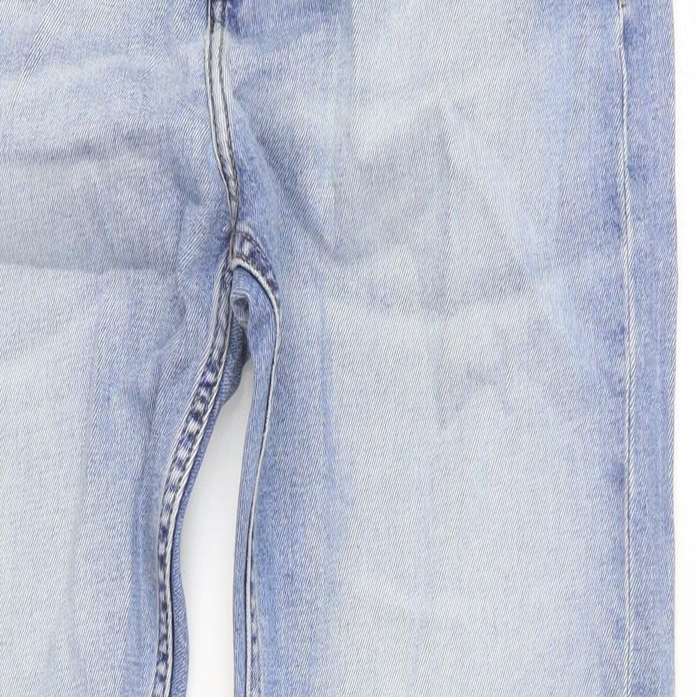 Calvin Klein Mens Blue Cotton Skinny Jeans Size 60 in Regular Button