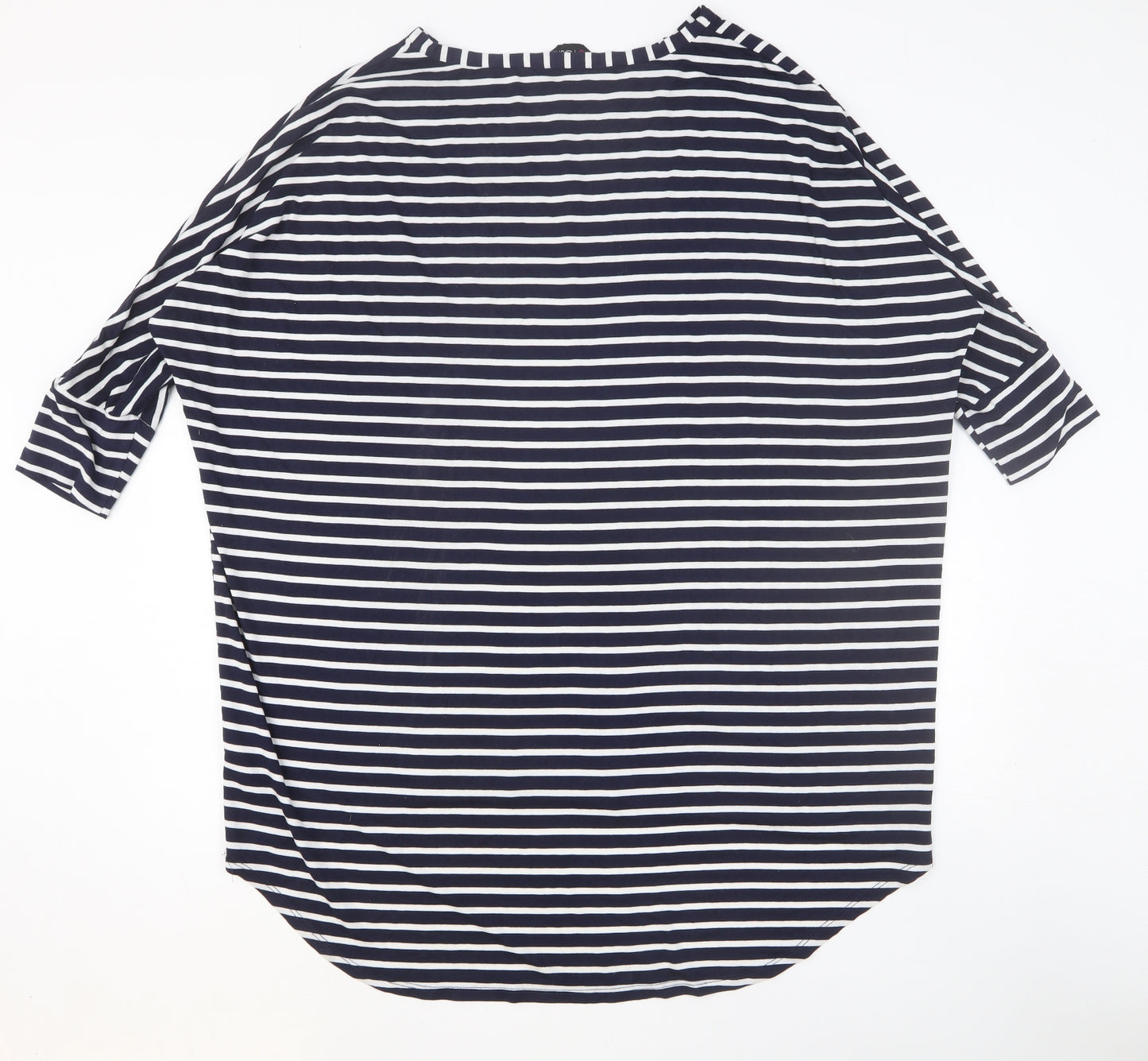 Yours Womens Multicoloured Striped Viscose Tunic Blouse Size 18 Boat Neck