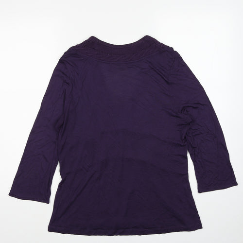 Per Una Womens Purple Viscose Basic Blouse Size 16 V-Neck