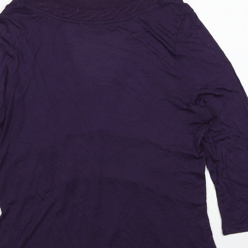 Per Una Womens Purple Viscose Basic Blouse Size 16 V-Neck