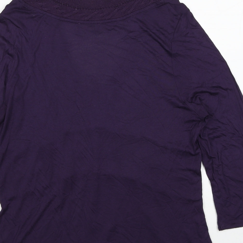 Per Una Womens Purple Viscose Basic Blouse Size 16 V-Neck