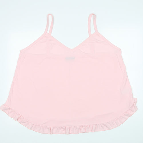Yours Womens Pink Polyester Camisole Tank Size 26 V-Neck - Ruffle Trim