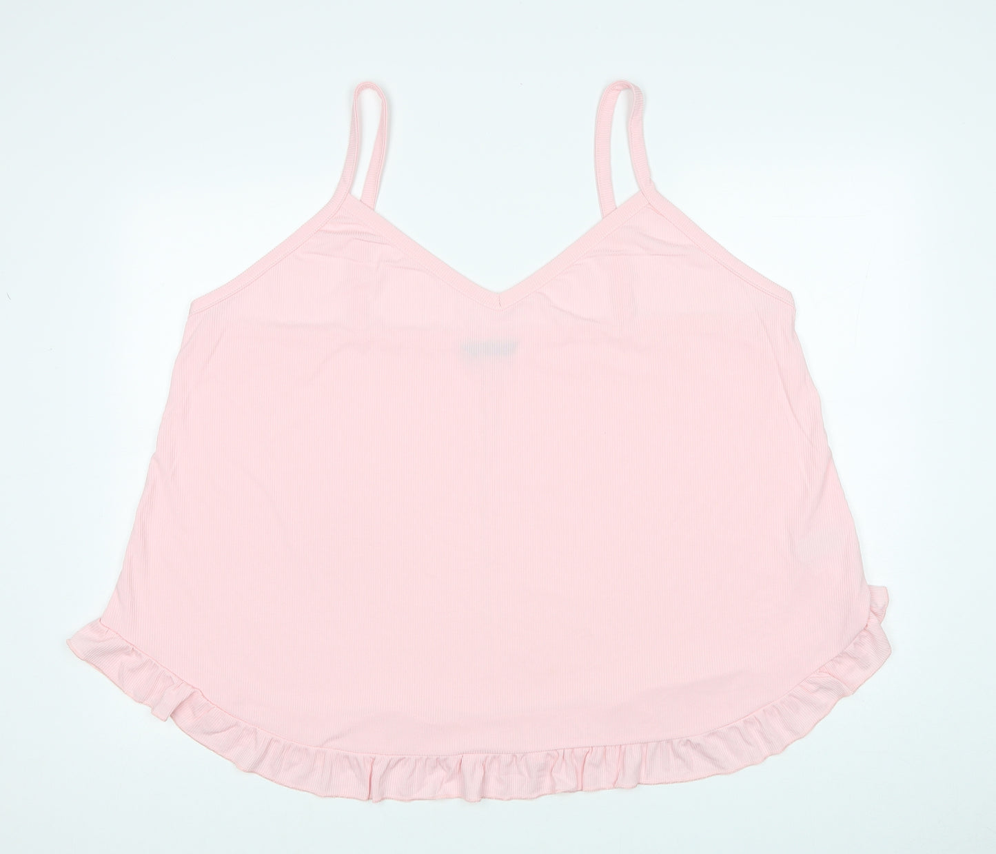 Yours Womens Pink Polyester Camisole Tank Size 26 V-Neck - Ruffle Trim