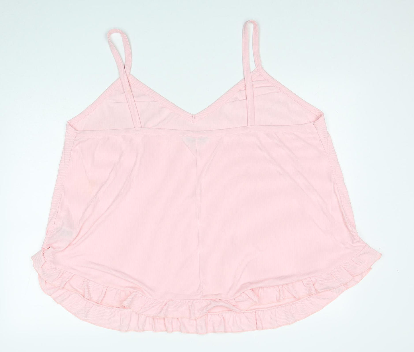 Yours Womens Pink Polyester Camisole Tank Size 26 V-Neck - Ruffle Trim