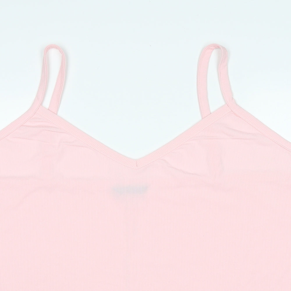 Yours Womens Pink Polyester Camisole Tank Size 26 V-Neck - Ruffle Trim