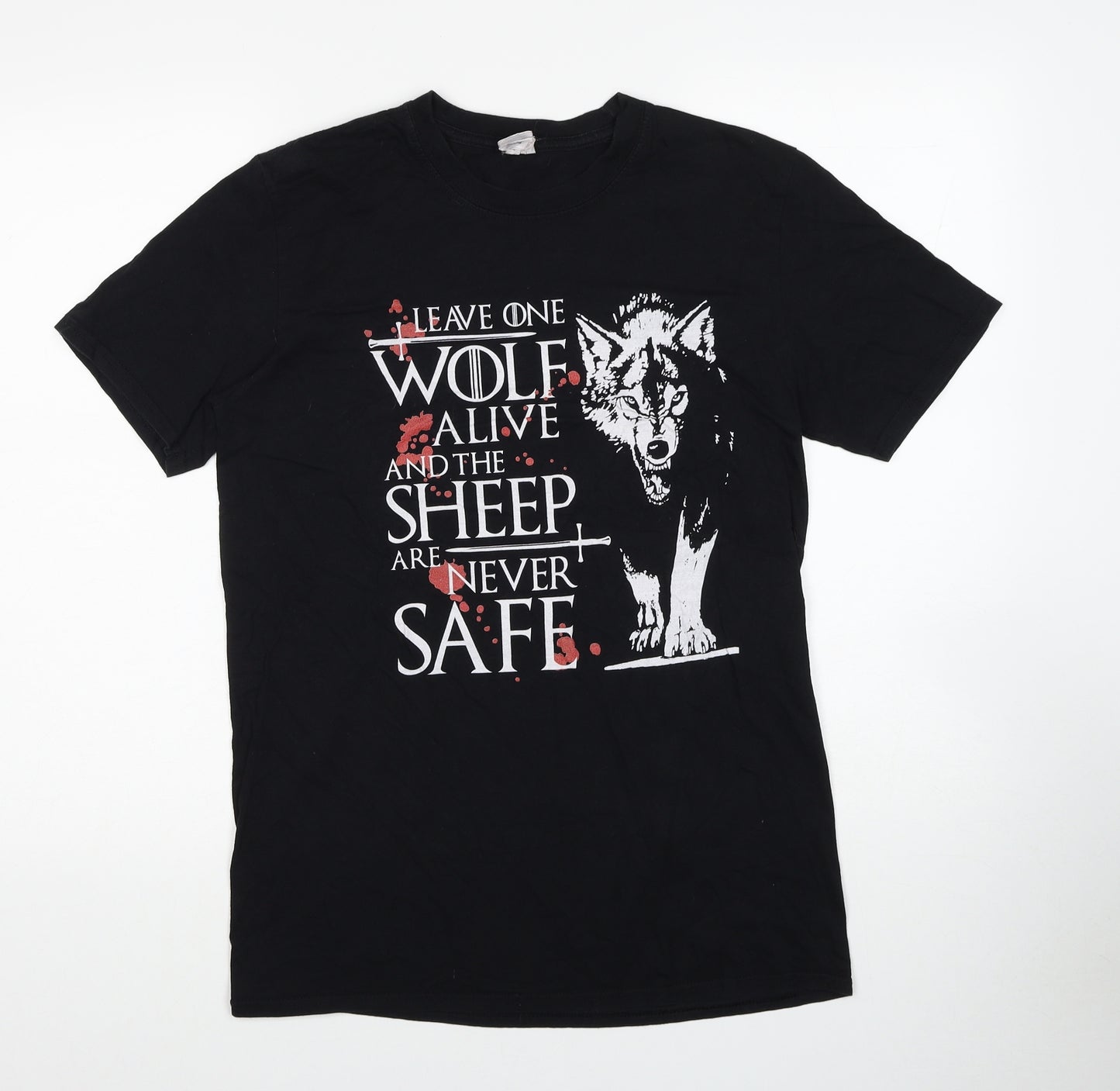 Gildan Womens Black Cotton Basic T-Shirt Size M Round Neck - Game of Thrones