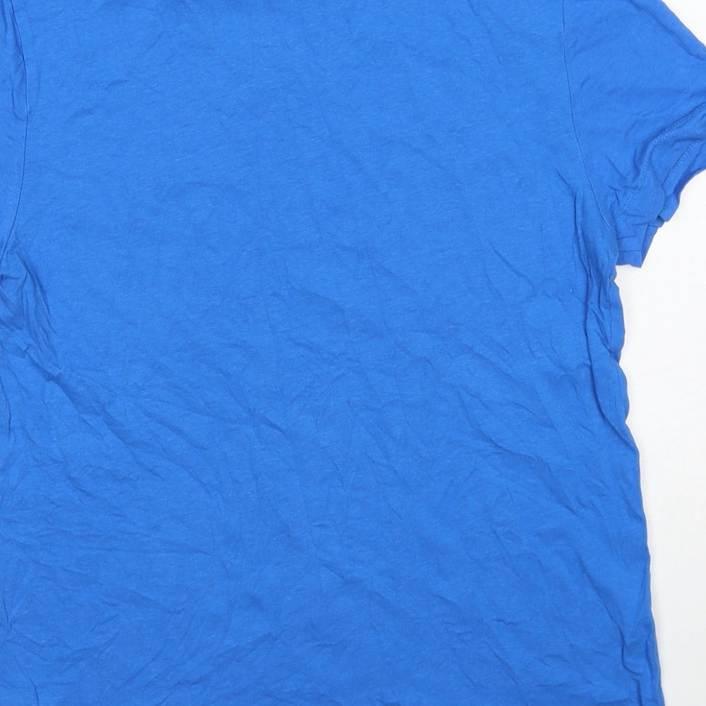 Primark Womens Blue Cotton Basic T-Shirt Size XS Round Neck - Los Angeles
