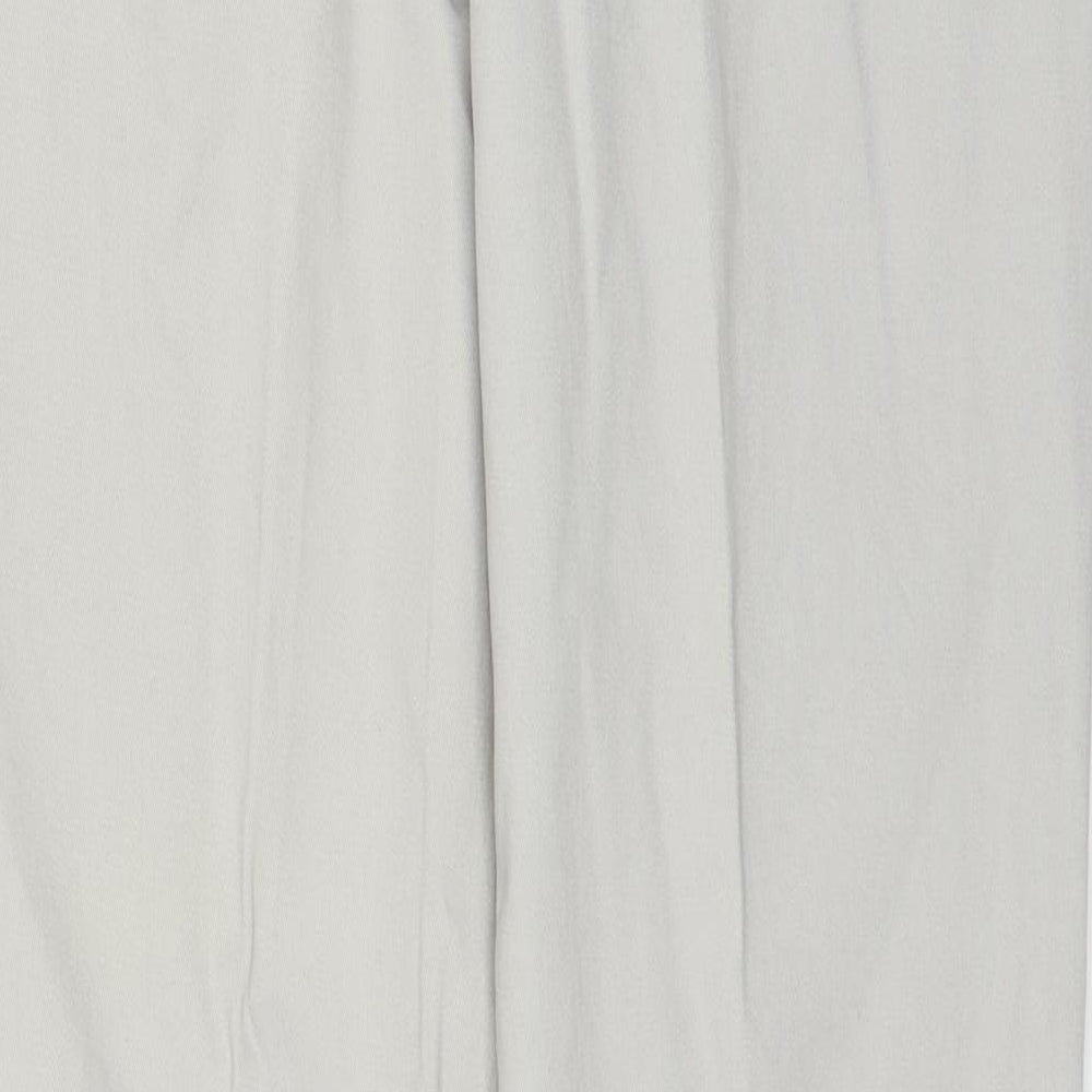 TU Mens Grey Cotton Chino Trousers Size 34 in L34 in Regular Zip