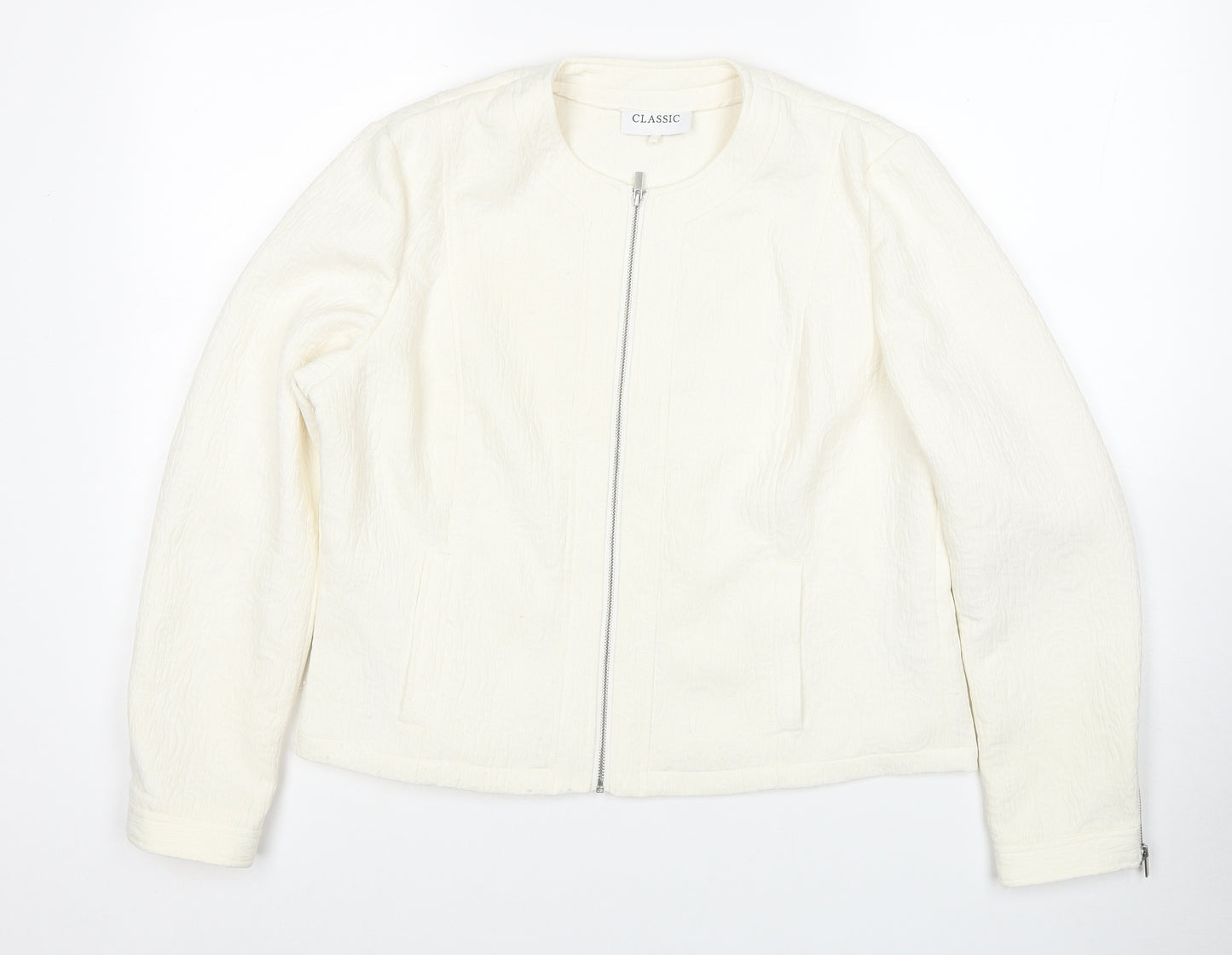 Marks and Spencer Womens Ivory Jacket Size 14 Zip