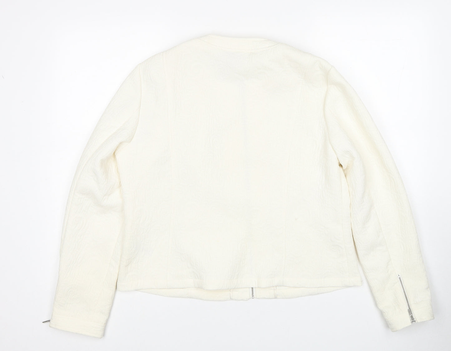 Marks and Spencer Womens Ivory Jacket Size 14 Zip