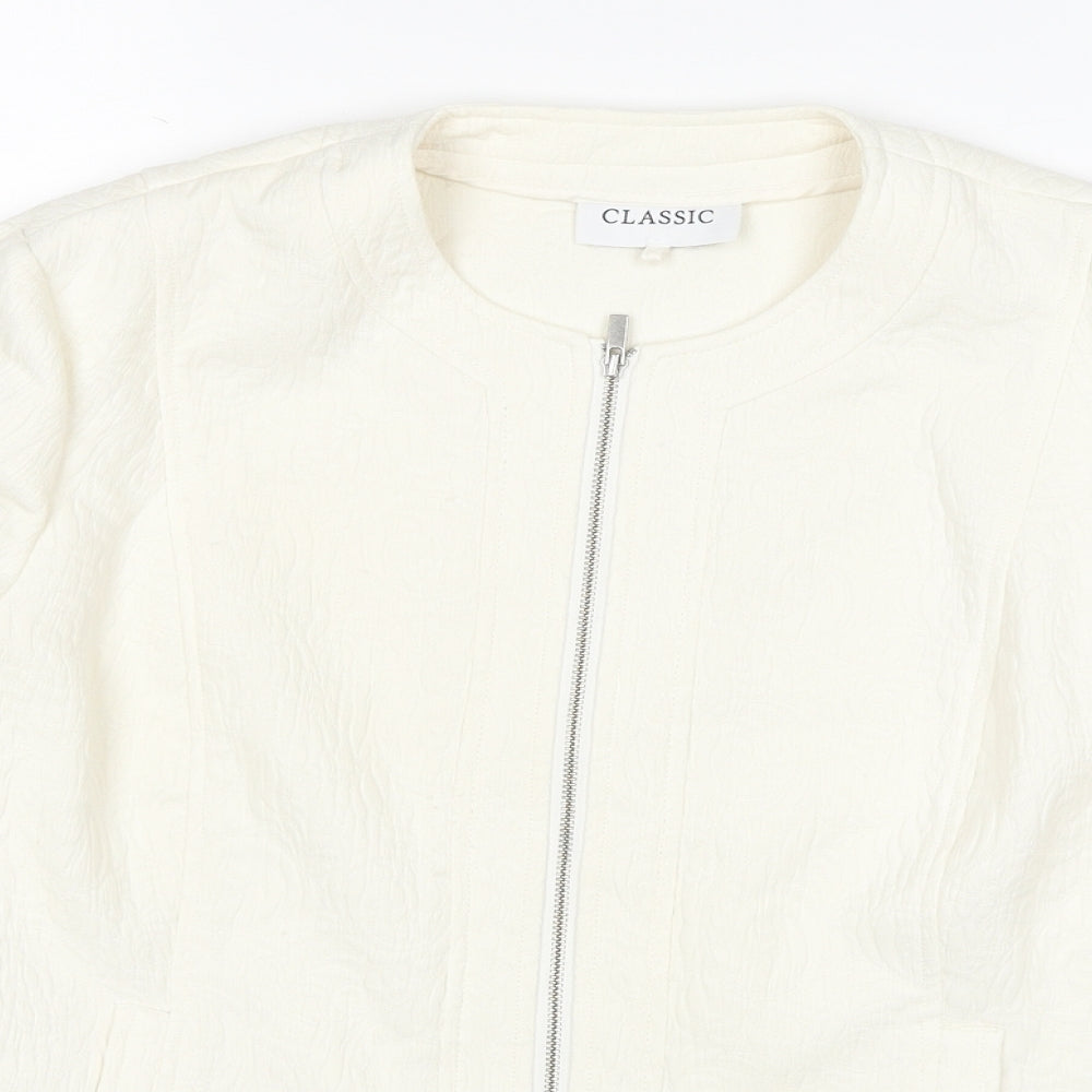 Marks and Spencer Womens Ivory Jacket Size 14 Zip