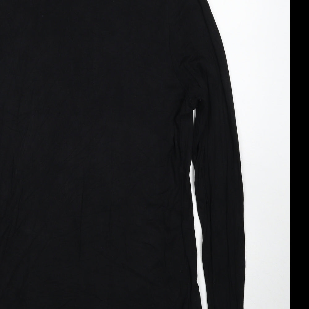 New Look Womens Black Polyester Basic Blouse Size 14 High Neck