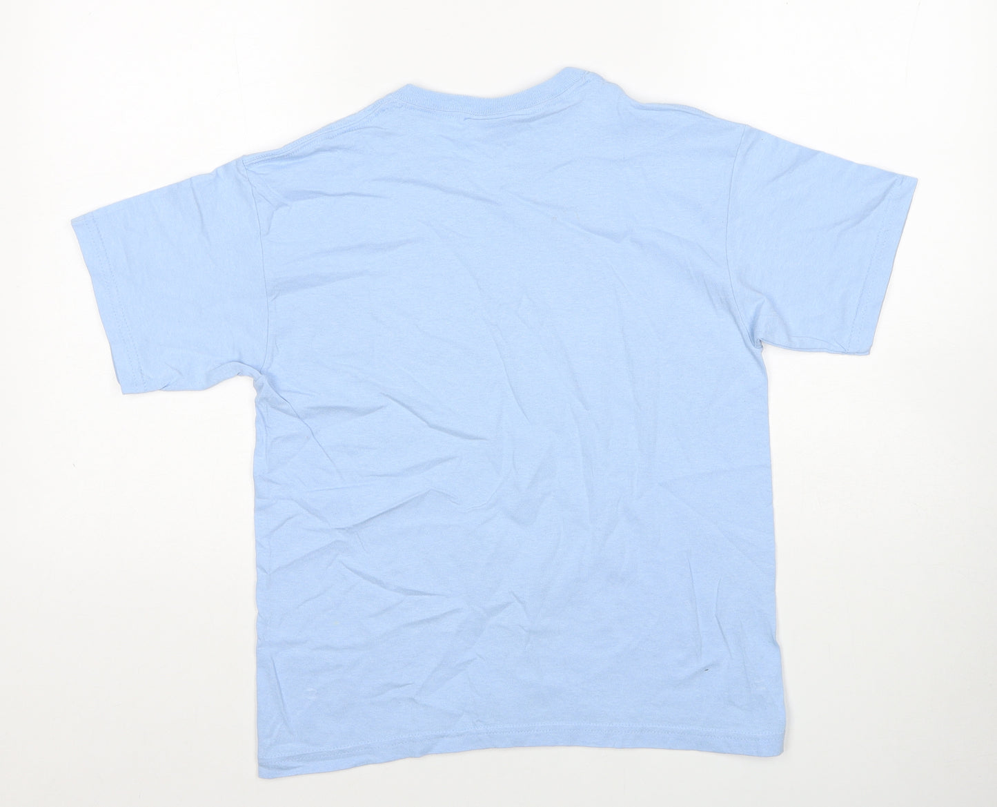 Gildan Boys Blue Cotton Basic T-Shirt Size M Round Neck Pullover - The Getaway Plan