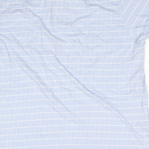 Colin Montgomere Mens Blue Check Cotton Polo Size M Collared Button