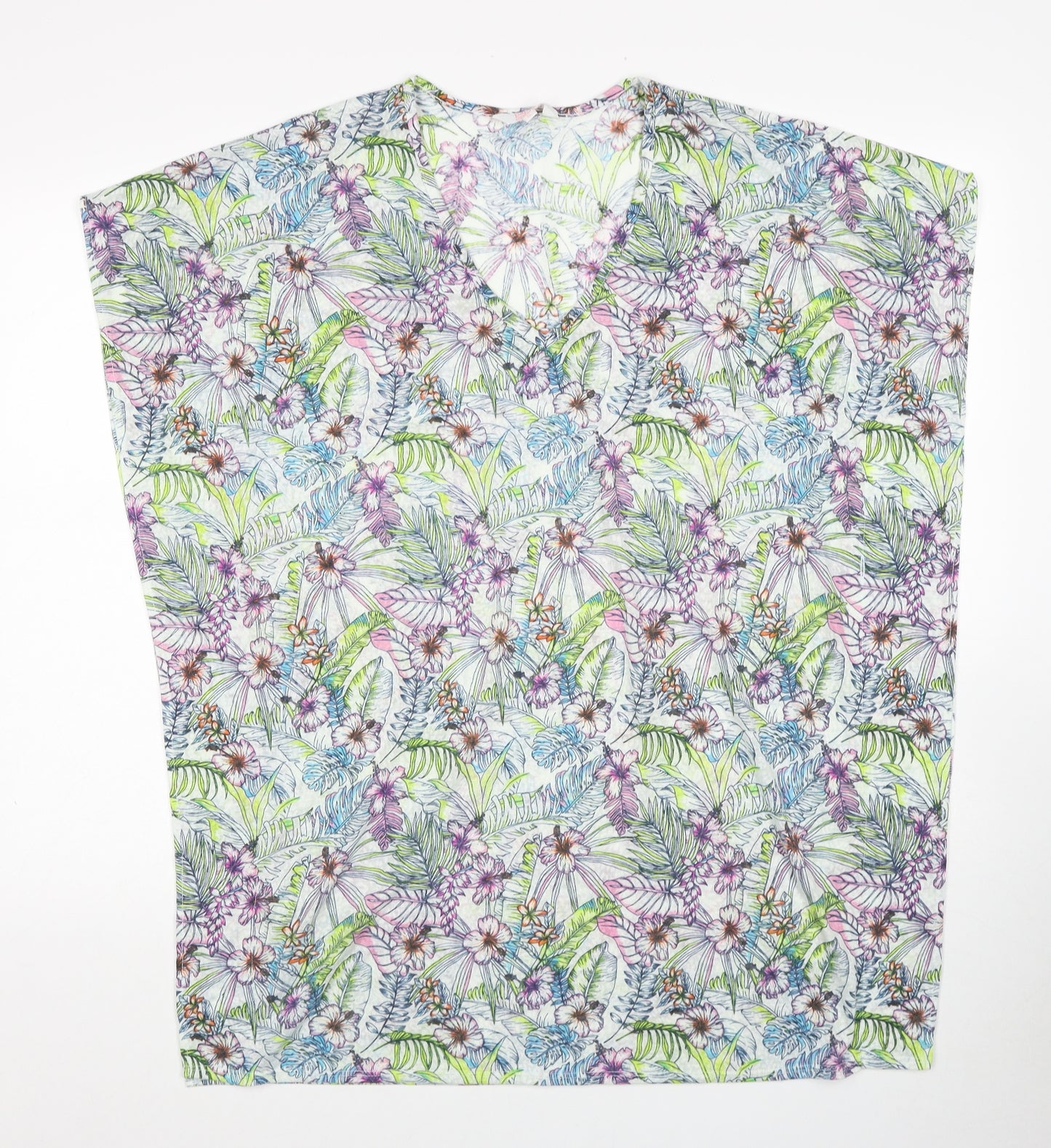 Papaya Womens Multicoloured Geometric Polyester Basic Blouse Size S V-Neck