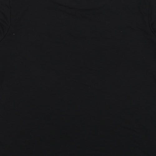 Nutmeg Womens Black Polyester Basic T-Shirt Size 10 Round Neck