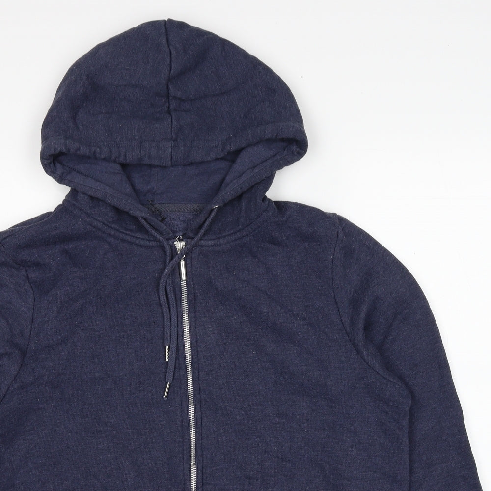 Primark Womens Blue Cotton Full Zip Hoodie Size 16 Zip