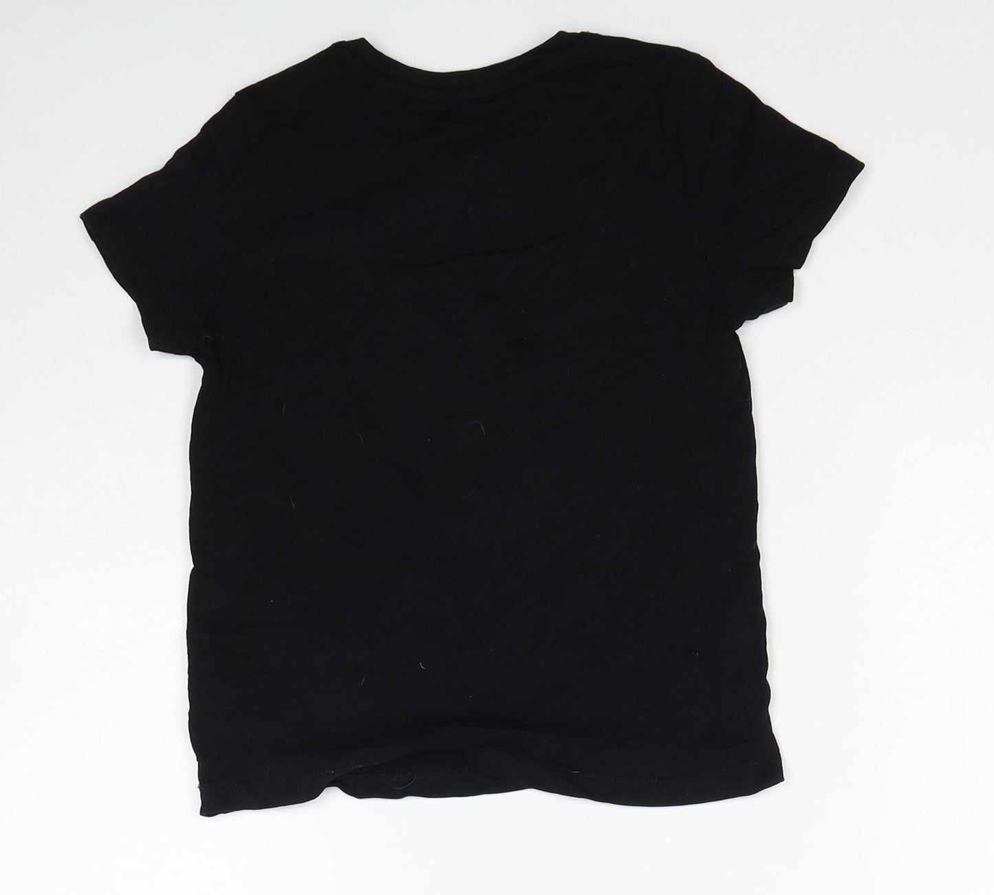 Primark Boys Black Cotton Basic T-Shirt Size 5-6 Years Round Neck Pullover - Dinosaur
