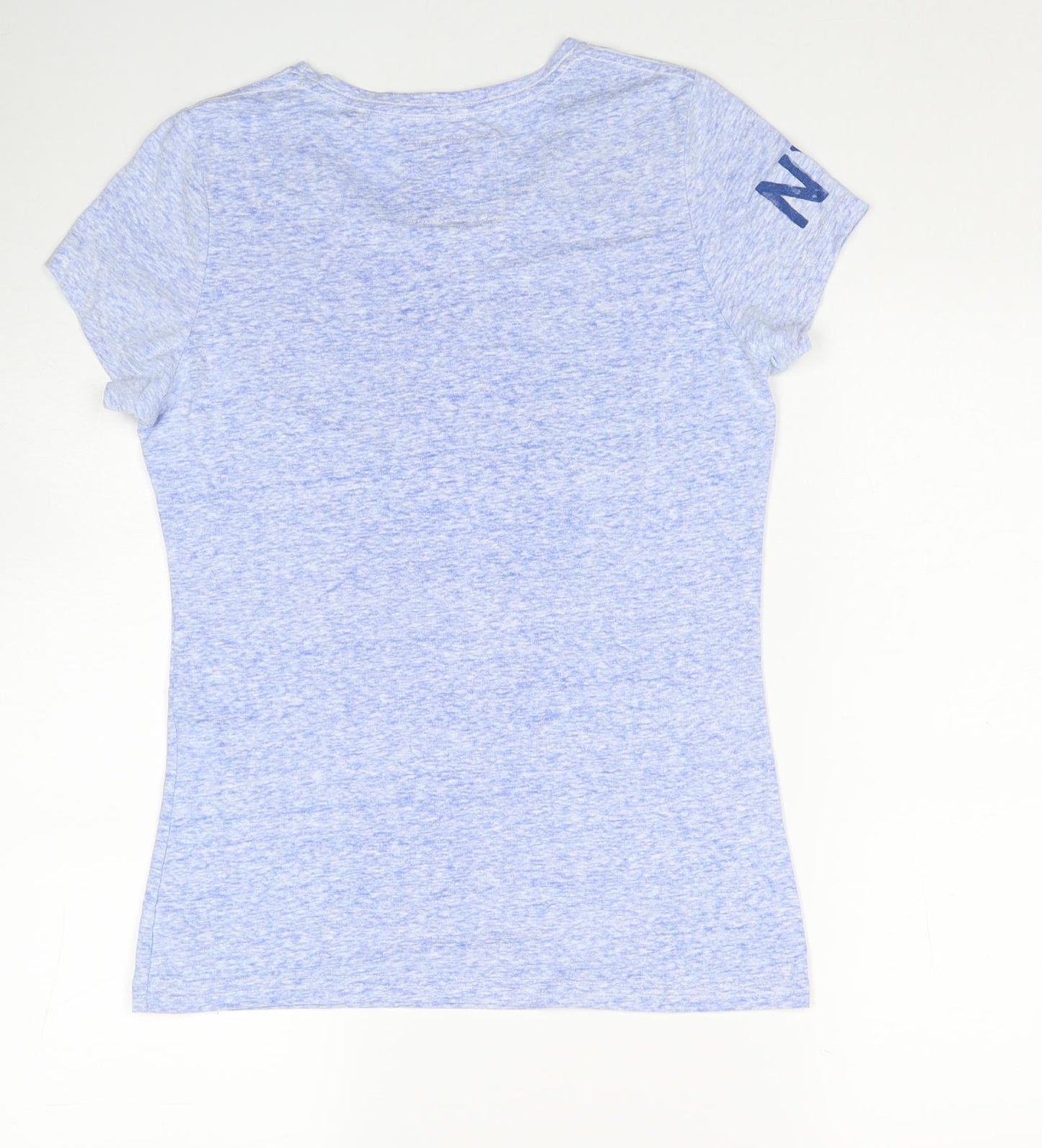 Superdry Womens Blue Cotton Basic T-Shirt Size S Round Neck