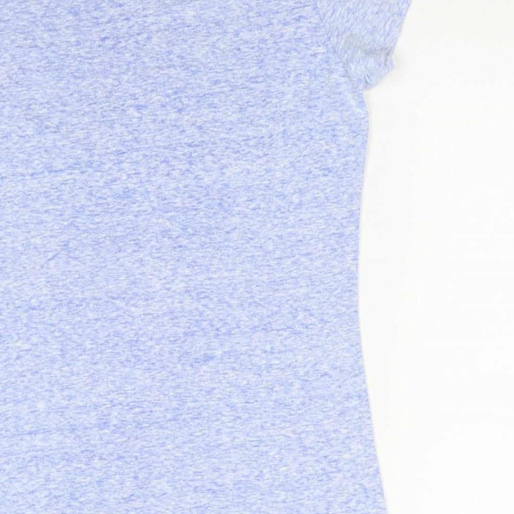 Superdry Womens Blue Cotton Basic T-Shirt Size S Round Neck