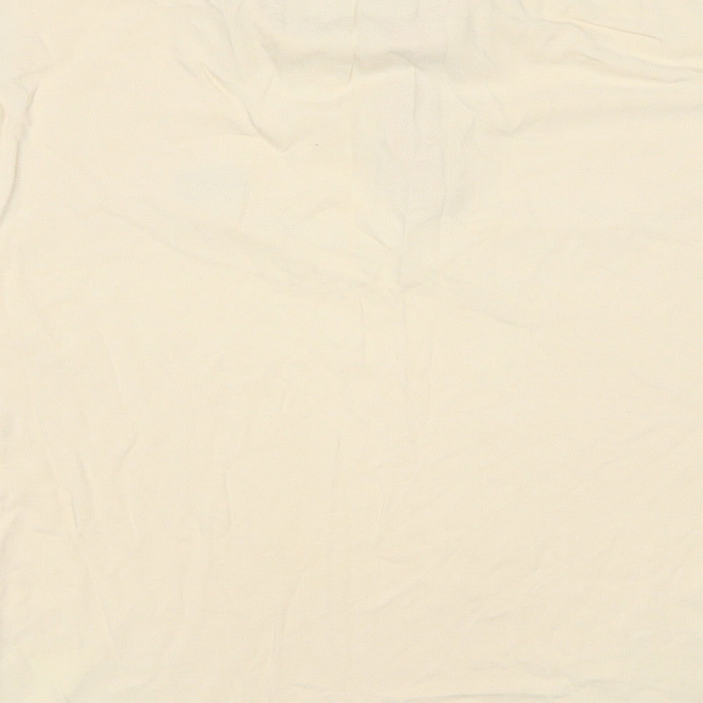 Cotton Traders Mens Beige Cotton Polo Size M Collared Button