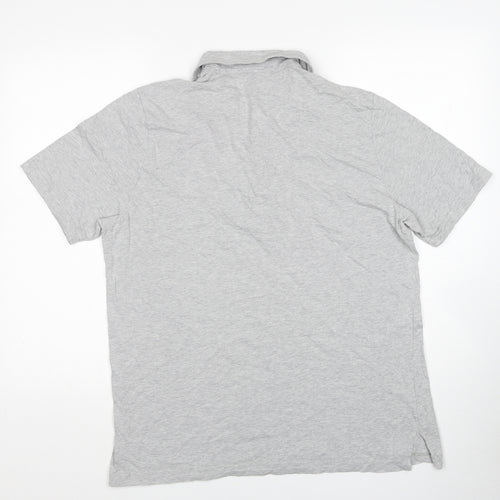 Bamford & Sons Mens Grey Cotton Polo Size L Collared Button