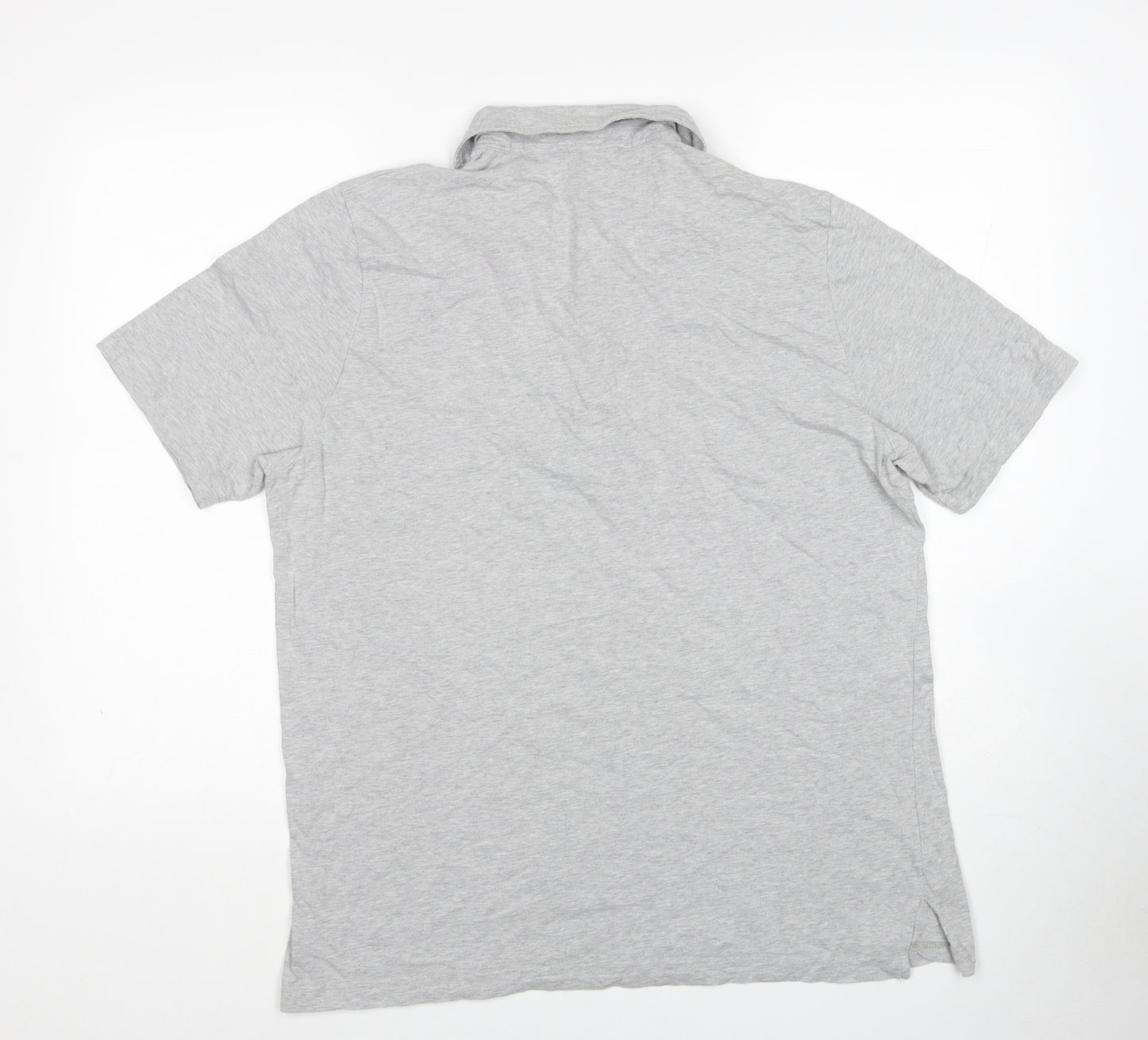 Bamford & Sons Mens Grey Cotton Polo Size L Collared Button