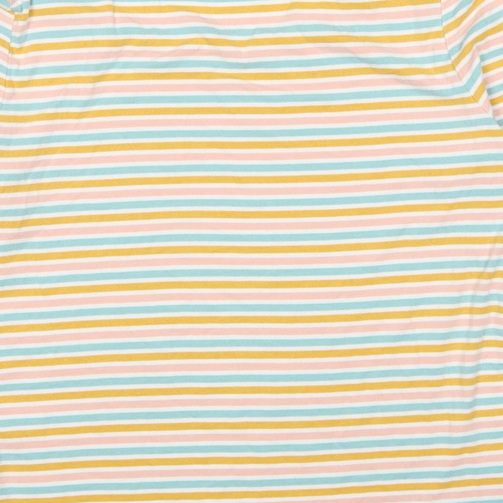 Tabitha Webb Womens Multicoloured Striped Cotton Basic T-Shirt Size XL Round Neck