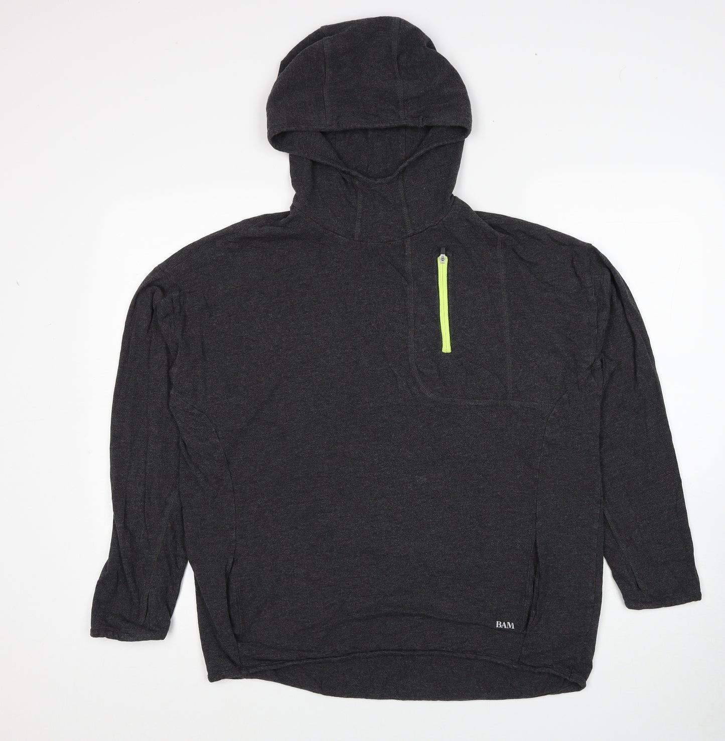 BAM Mens Grey Viscose Pullover Hoodie Size XL