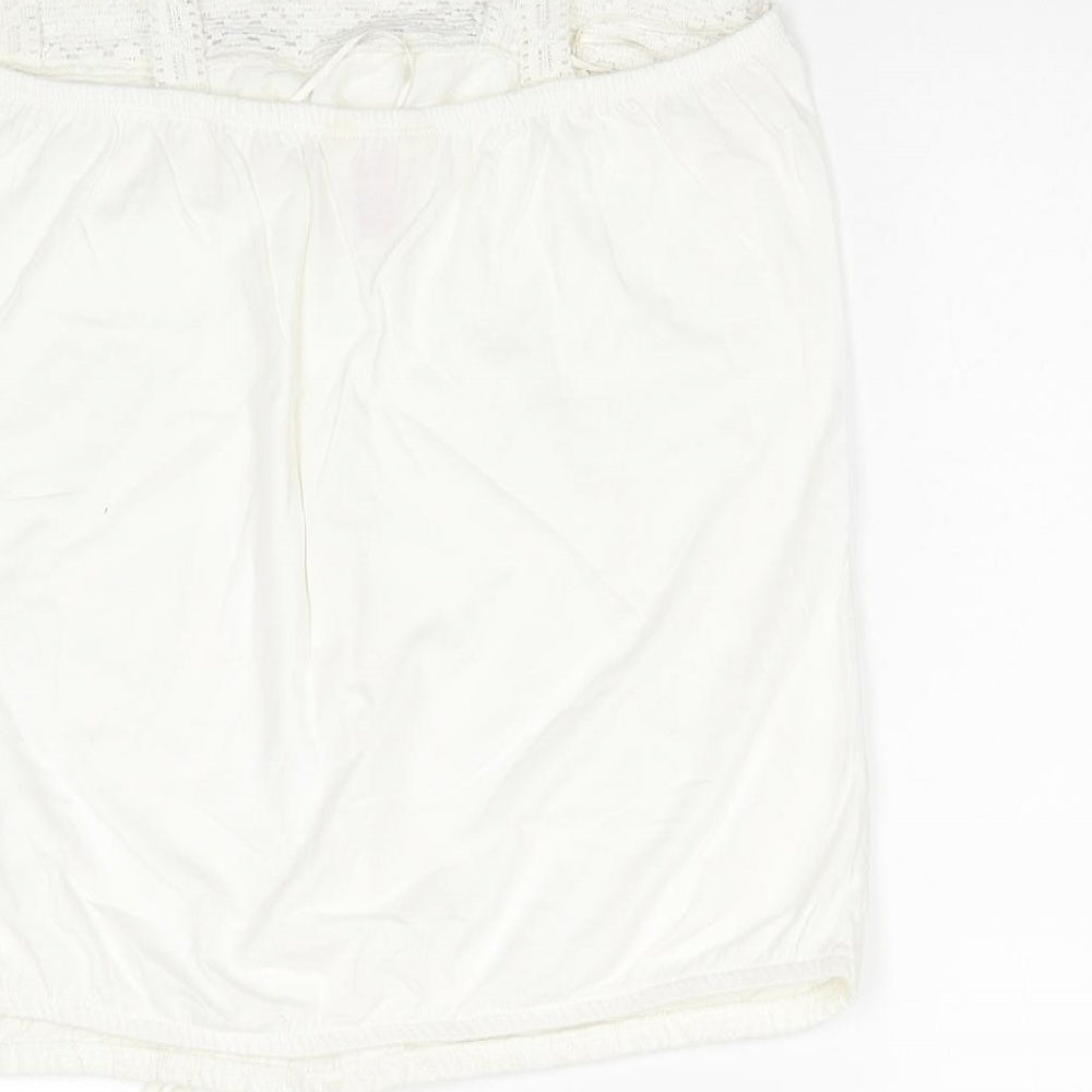 Palmer Womens White Cotton Basic Tank Size 14 Square Neck
