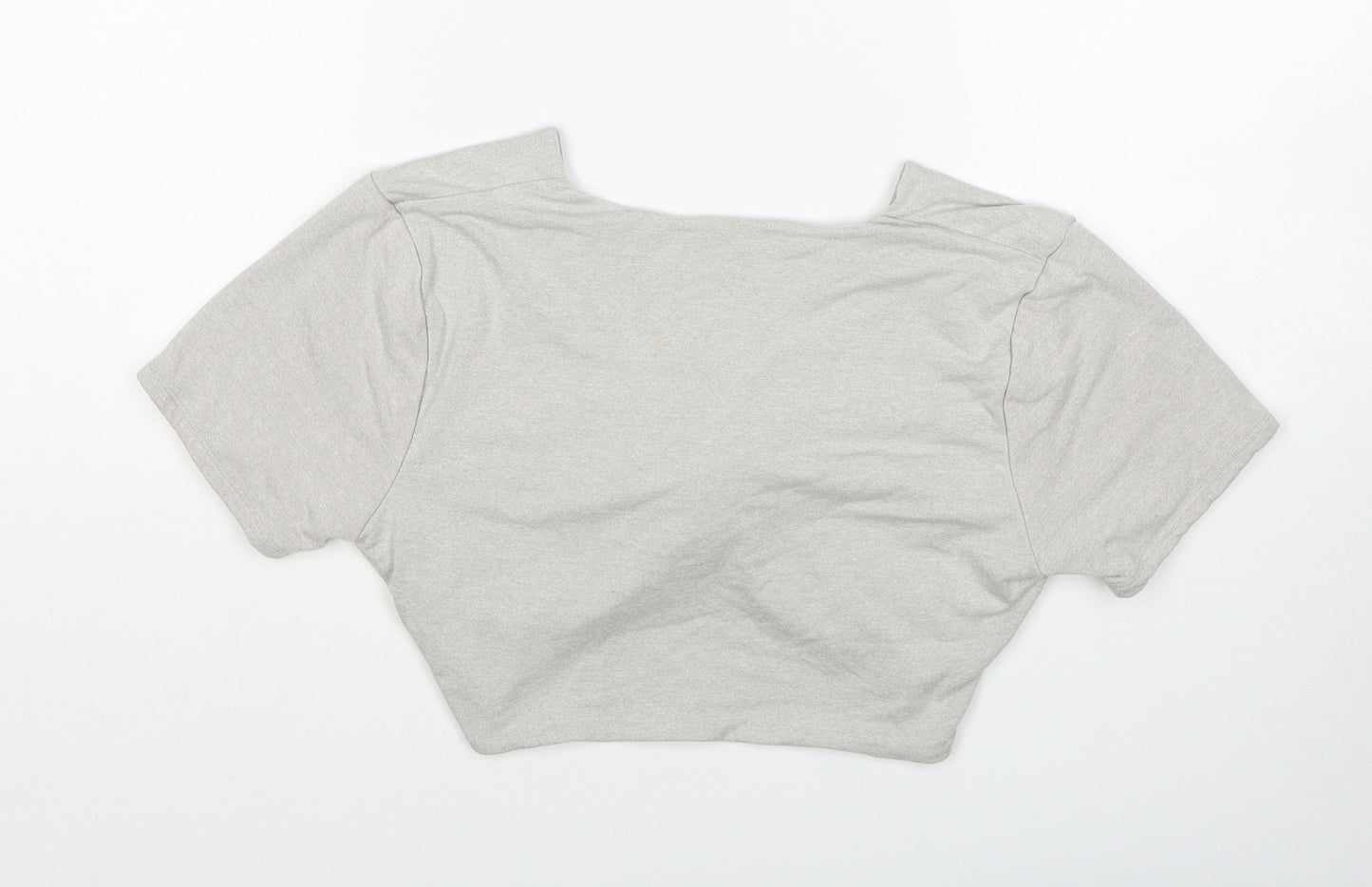 OhPolly Womens Grey Cotton Basic Tank Size 12 V-Neck - Twist Detail