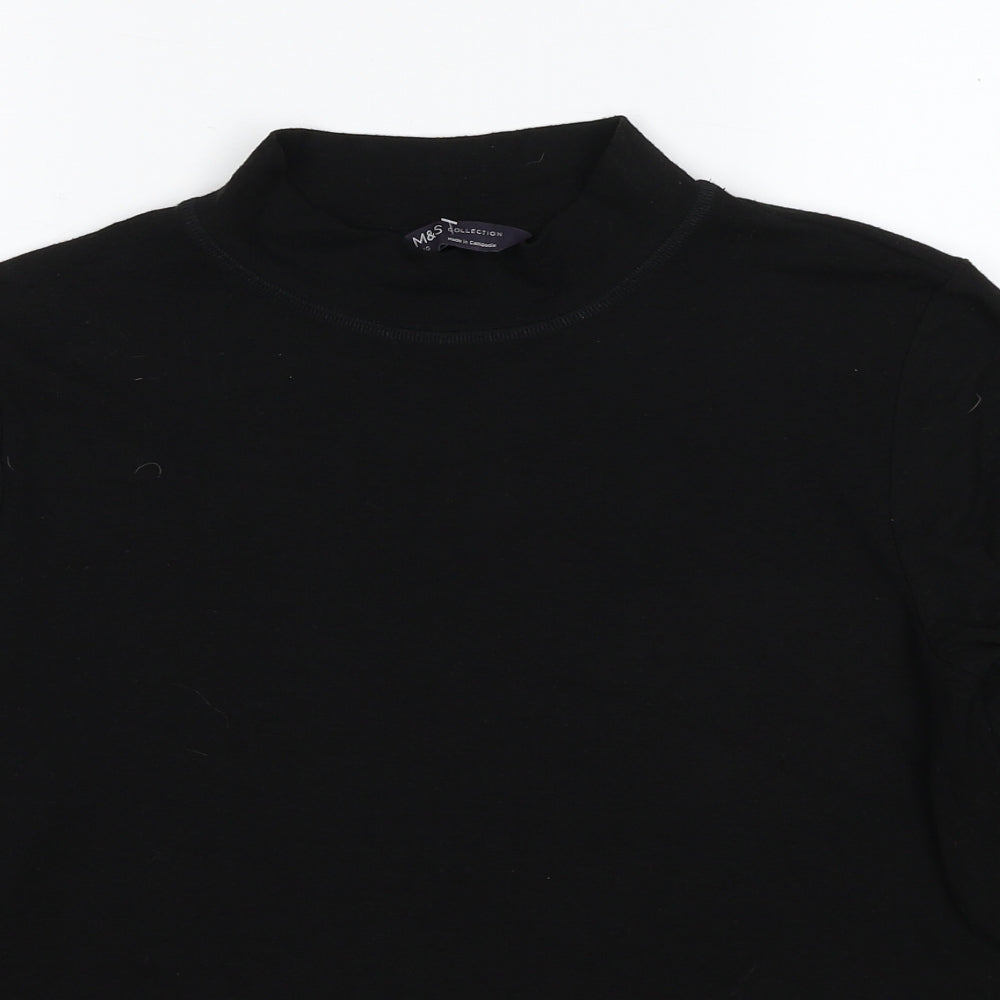 Marks and Spencer Womens Brown Mock Neck Polyester Pullover Jumper Size 10 - Colourblock