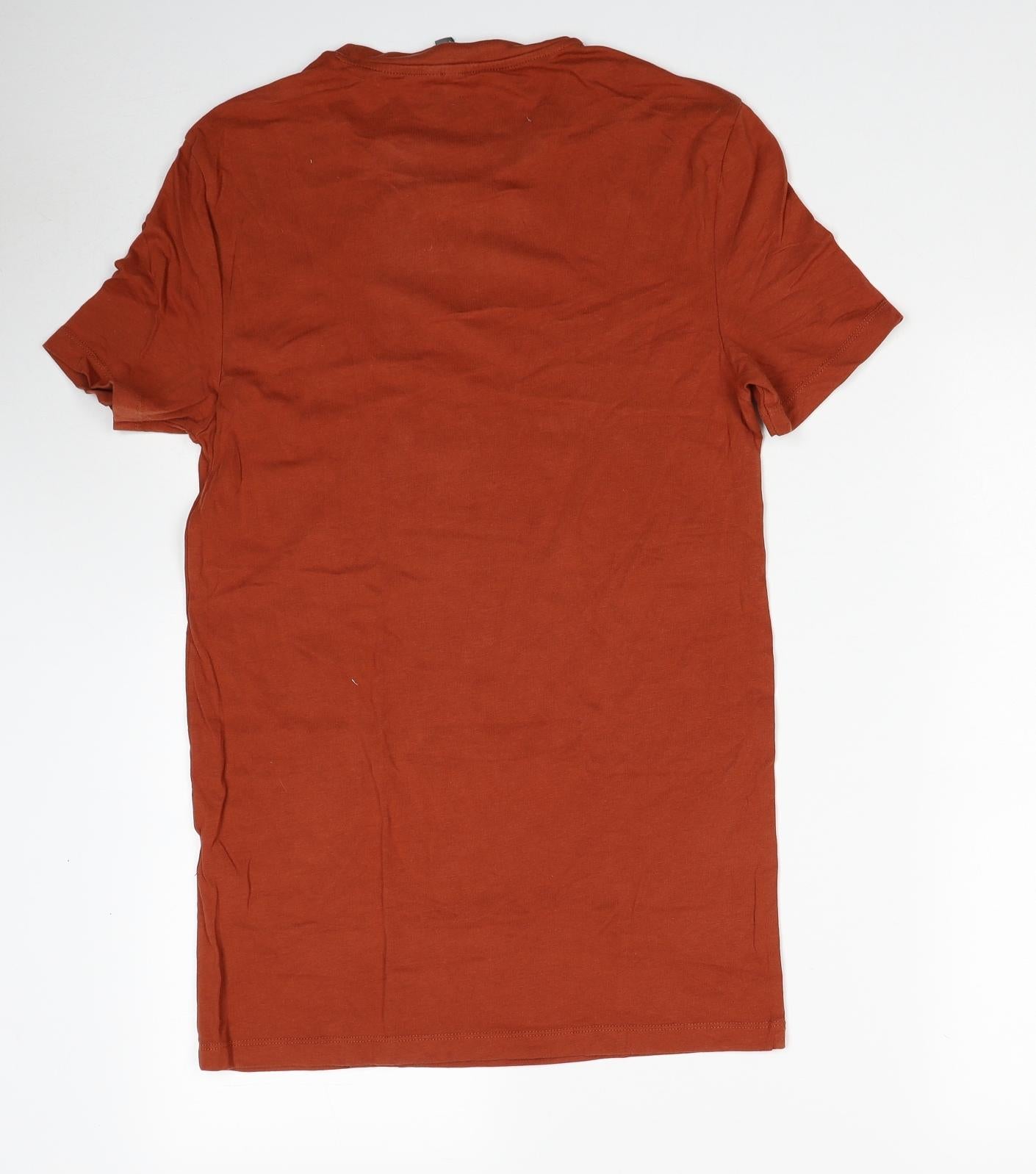 ASOS Mens Brown Cotton T-Shirt Size M Round Neck