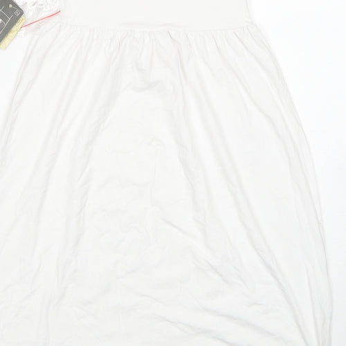 TU Womens White Polyester A-Line Size 10 Off the Shoulder Pullover - Beach Dress