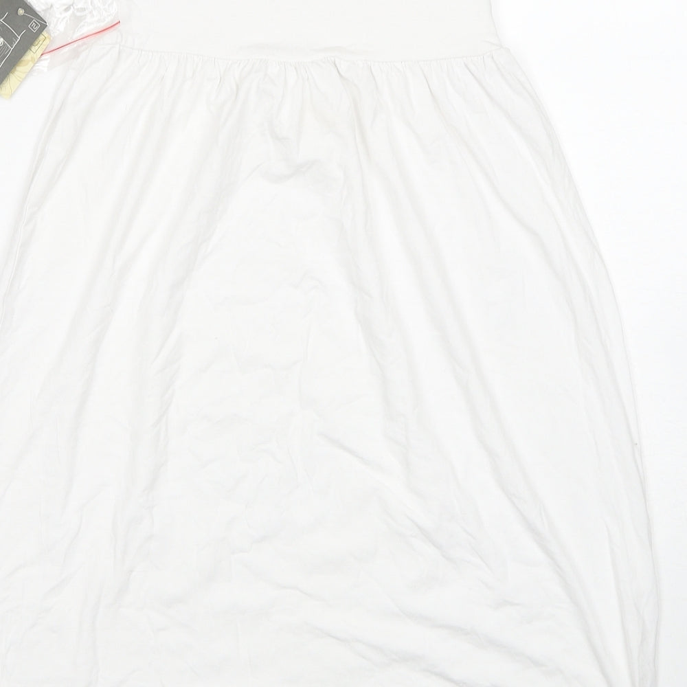 TU Womens White Polyester A-Line Size 10 Off the Shoulder Pullover - Beach Dress