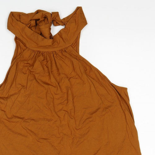 Preworn Womens Brown Polyester Basic Tank Size XL Halter