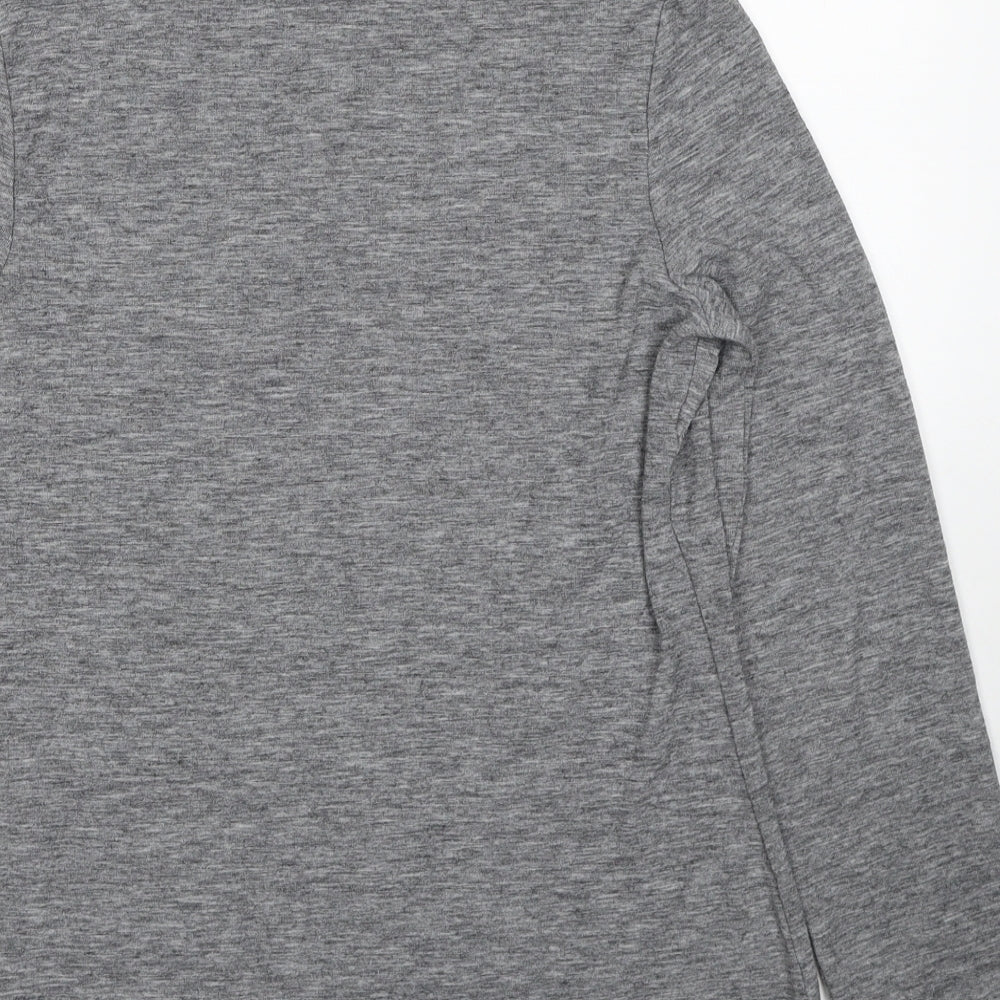 NEXT Womens Grey Polyester Basic T-Shirt Size 10 Roll Neck