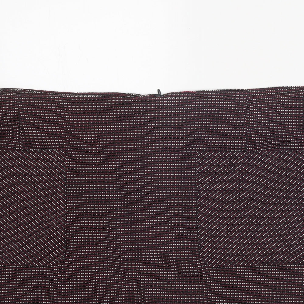 TU Womens Black Geometric Polyester Mini Skirt Size 20 Zip