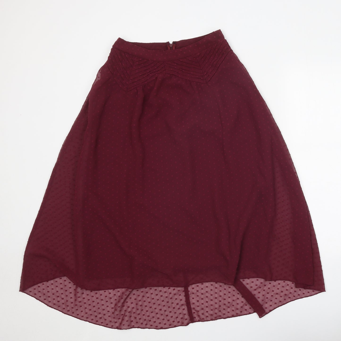 ASOS Womens Red Polyester A-Line Skirt Size 6 Zip