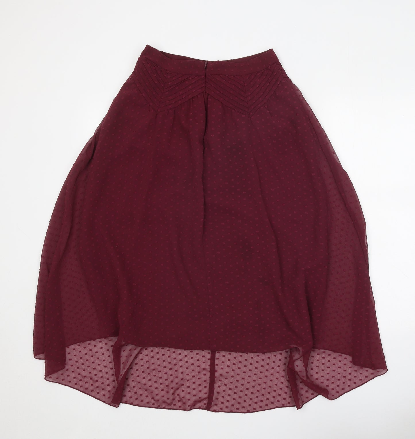 ASOS Womens Red Polyester A-Line Skirt Size 6 Zip