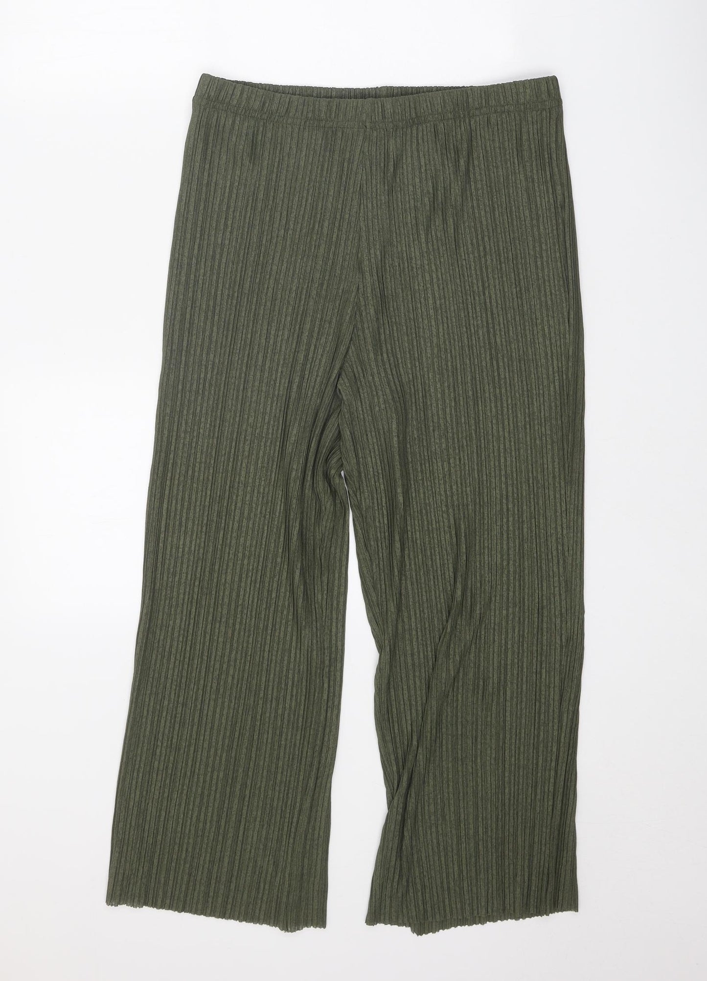 Primark Womens Green Polyester Trousers Size 16 Regular