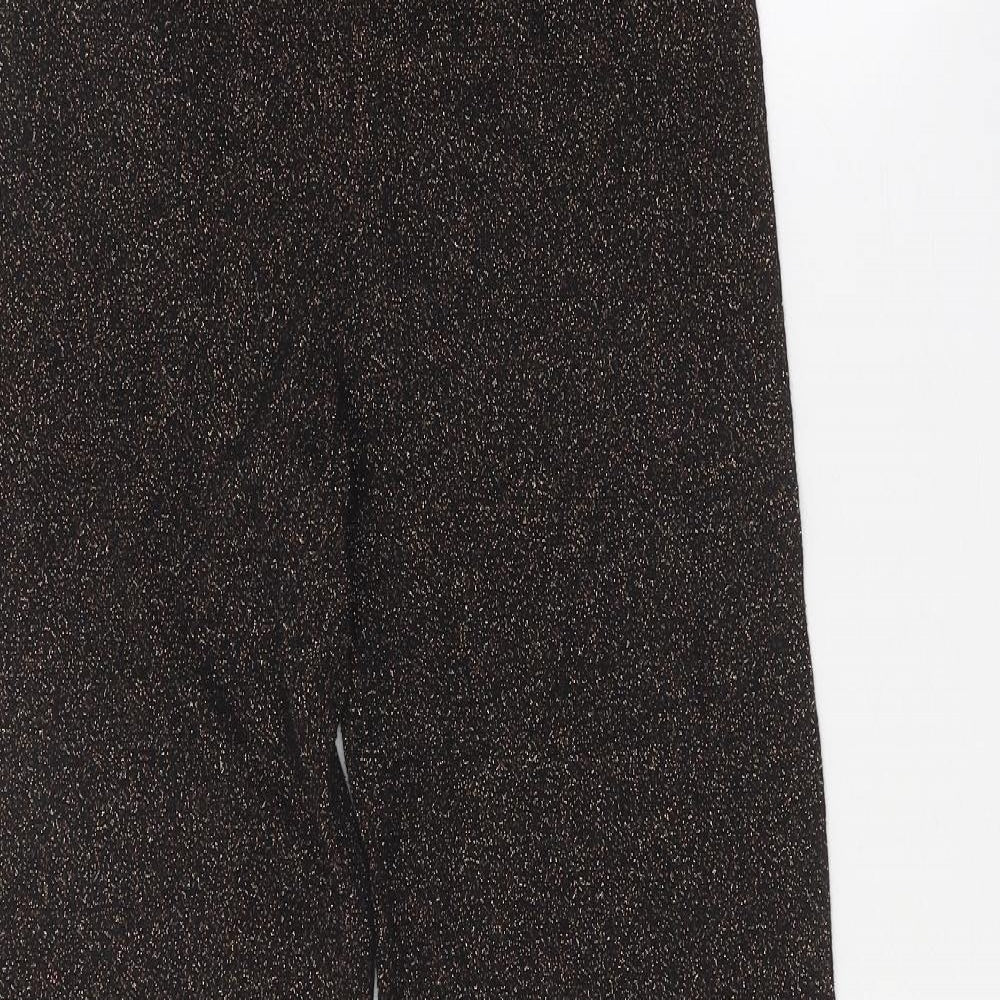 Preworn Womens Black Geometric Polyester Trousers Size 26 in Regular