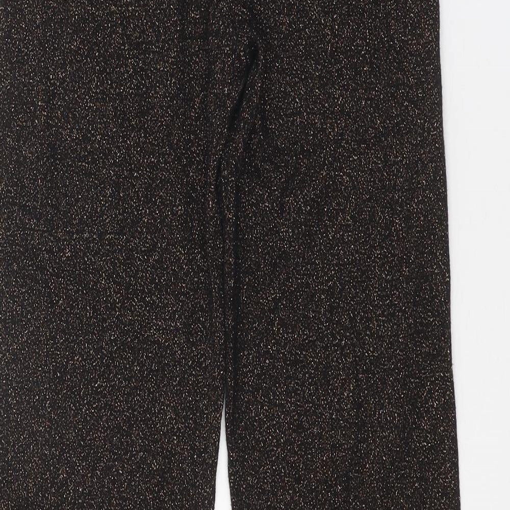 Preworn Womens Black Geometric Polyester Trousers Size 26 in Regular