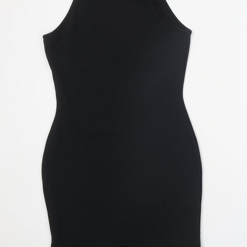 Missguided Womens Black Polyester Bodycon Size 12 Round Neck Pullover